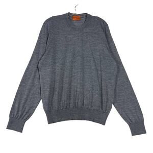 Carema La Arietta Merino Wool Pullover Sweater Crew Long Sleeve Heather Grey